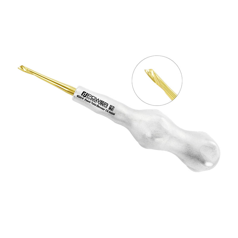 Power Twist Heavy Duty 4 mm straight-right elevator with titanium-coated working end