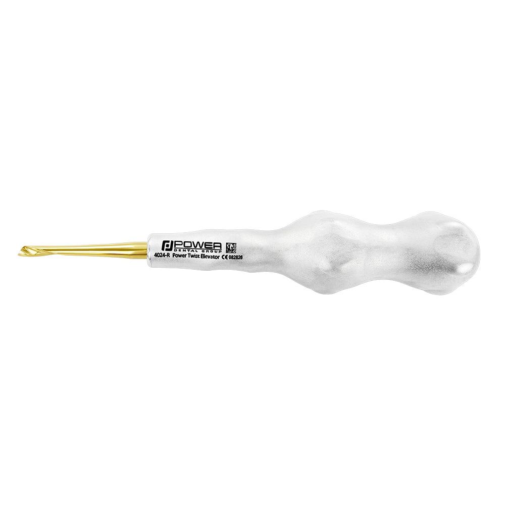 Side profile of Power Twist Heavy Duty 4 mm straight-right dental elevator