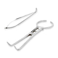 Two-piece stainless steel kit with sectional matrix band forceps and #4 rubber dam clamp forceps