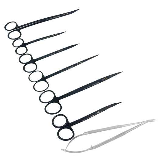 Super Cut Suture Scissors Kit – Black Titanium, Set of 7