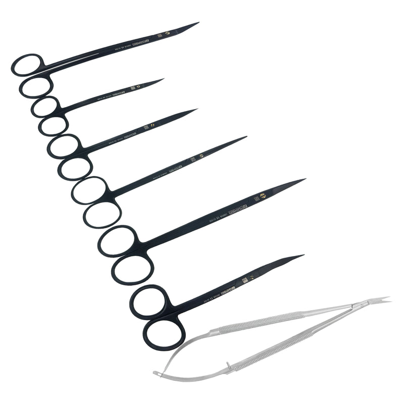 Super Cut Suture Scissors Kit – Black Titanium, Set of 7