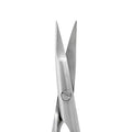 Close-up of the working end on Supremo S0081 micro-serrated Castroviejo tissue scissors