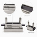 Easy Graft device close-ups showing guided slot, ridged platform, and stabilizing posts