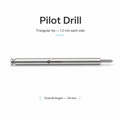 Supremo Harvester pilot drill with triangular 1.2 mm tip and 34 mm overall length