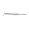 Horizontal view of curved Suture Corn Tissue Forceps, 16 cm – SKU 6511