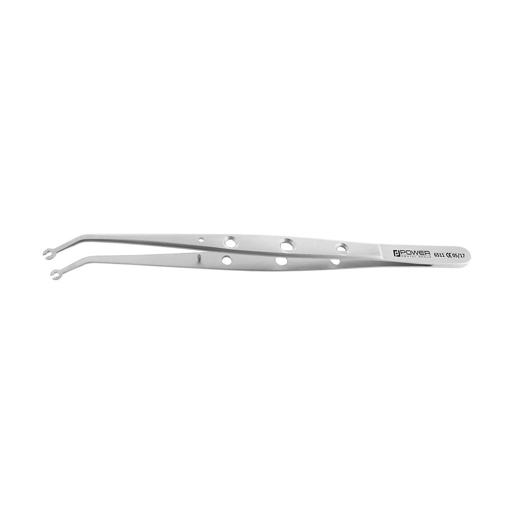 Horizontal view of curved Suture Corn Tissue Forceps, 16 cm – SKU 6511