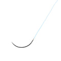 Close-up of 15 mm 3/8 circle Black Narrow needle for Techsuture Nylon Soft Blue Suture USP 5-0