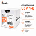 Techsuture PGCL absorbable suture USP 4-0 20 mm 3/8 circle Black Regular 27 in 70 cm box of 12